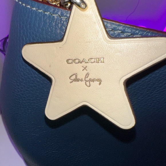 Coach Chambray Blue Bucket Bag NWT and Coach x Selena Gomez Charm - Picture 10 of 14